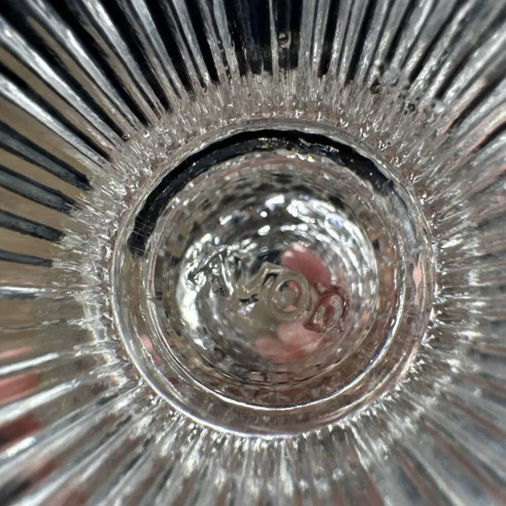 Vintage 1970’s Avon Diamond Cut Clear Glass Footed Votive Candle Holder 3.5”H